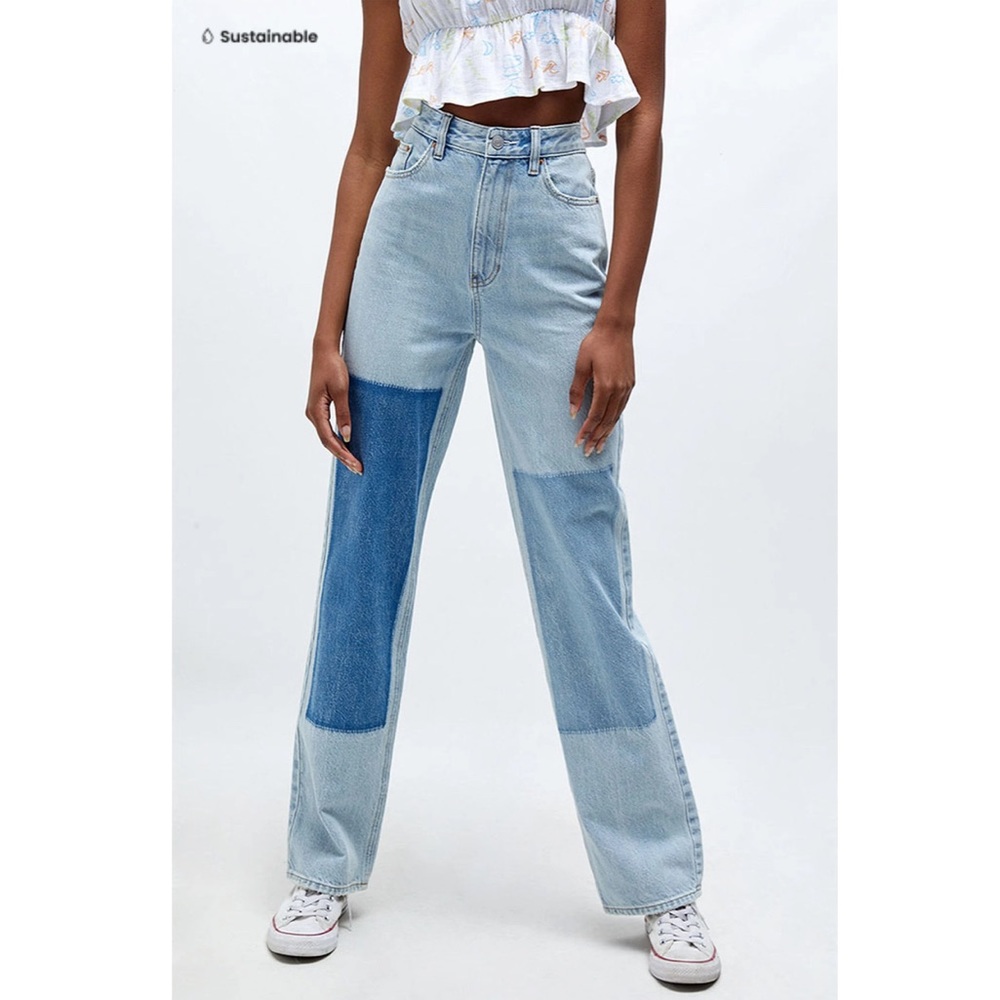 PacSun Eco Light Blue Patches Boyfriend Jeans NWT